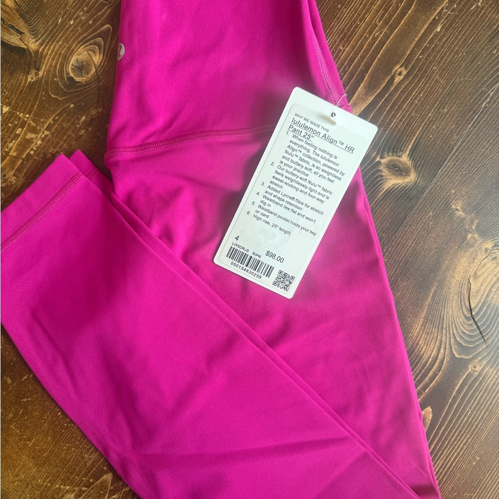 Lululemon Athletica Align Size 4, 25” length Pink Leggings - Picture 1 of 5